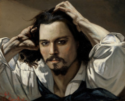 digitalozart:  Johnny Depp as Gustave Courbet Photo montage + paint over 