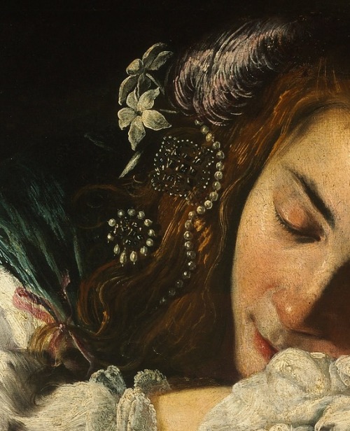 daughterofchaos: Domenico Fetti, Sleeping Girl, detail, ca 1620-1622 Museum of Fine Arts, Budapest