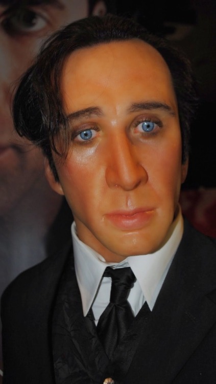 Wax figures closing in to seal your doom: John Travolta, Nic Cage, The Beatles, Julia Roberts, Jim C