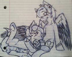 shadicfox:  And there we go, my friends oc Daft Scratch sucking off my oc Zero Heart This was done all in pen c: 