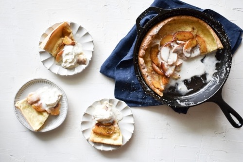 fullcravings: Dutch Baby with Spiced Brown Butter Stone Fruit