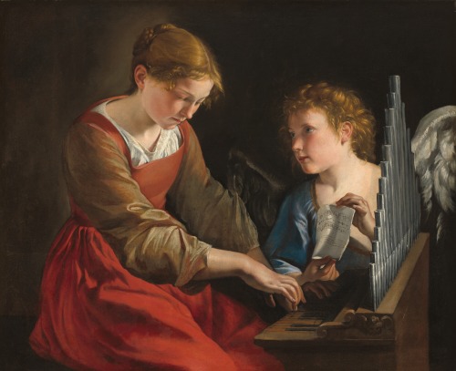 St. Cecilia with an Angel, Orazio Gentileschi and Giovanni Lanfranco, between ca. 1617 and ca. 1627