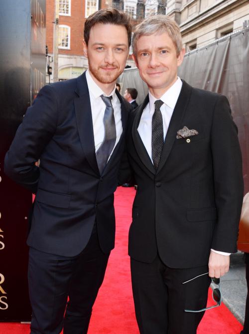 lordshezza:#HQ - Mark Gatiss, James McAvoy and Martin Freeman attend the Laurence Olivier Awards at 