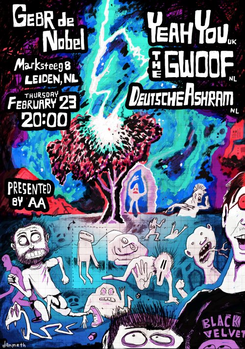 I drew this flyer for a music show coming up in Leiden, Netherlands.Here’s the event page. See you t