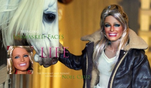 Featured repainted and restyled black label Farrah Fawcett Barbies by artist Noel Cruz of ncruz.com.