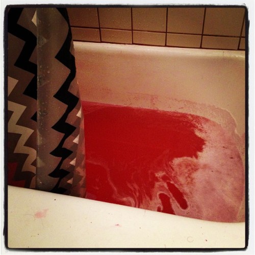 THE MASSACRE (or subtitled: our tub is not draining right or insert pun-tasting thing like &ldquo;Co