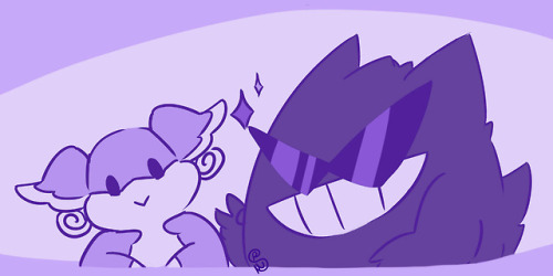 shapeshiftinterest:audino and cool shades!gengar from pokemonthey’re buds 