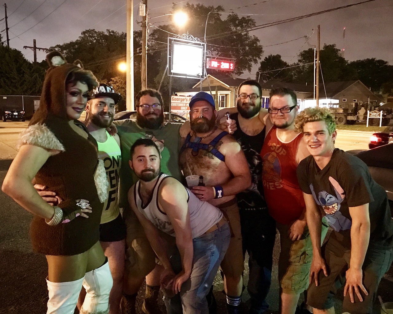 Our crew from our first Bears Night at one of our local gay bars. On my far right