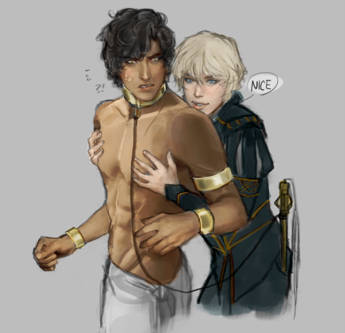 boysquad:doodles… laurent enjoying his akielon present who is not having it, top img inspired by thi