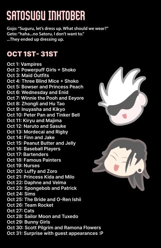 Satosugu Inktober List