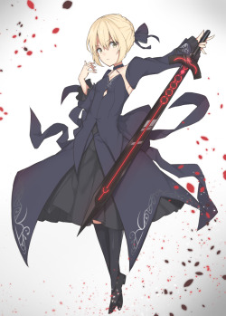 meroune-lorelei:  Artoria Pendragon 【Alter】 |  エムシャケ   ※ Permission to upload this work was granted by the artist. 