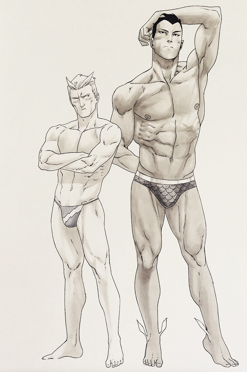 superswimsuits:  Quicksilver and NamorCommission, 2016, art by Kris Anka 