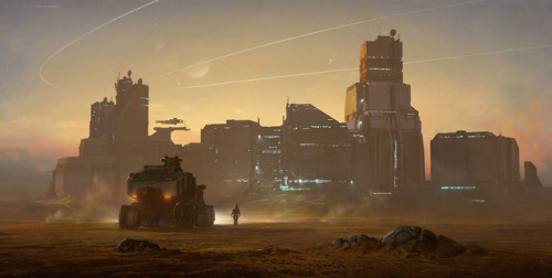 this-is-cool:The superb sci-fi themed cityscapes and environments of Kait Kybar - www.this-i