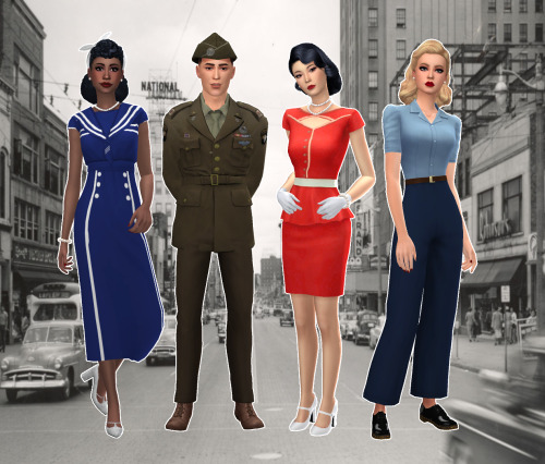 emmastillsims:Decades Lookbook: The 1940’sUp next in my 20th Century Decades series are t