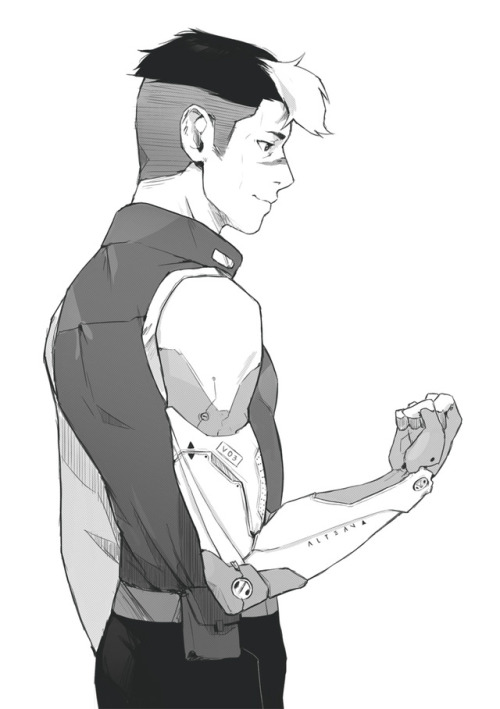 v-0-3: If Shiro’d get a new altean prosthetic one day, Keith’d definitely test one by on