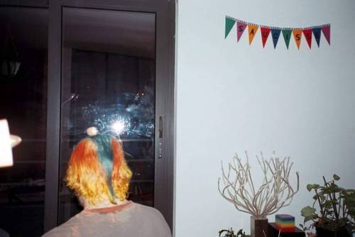 When i did @kzeg79 hair for the 2nd time  #hairstyle #analogphotography #hairdye #rainbow #bynight #