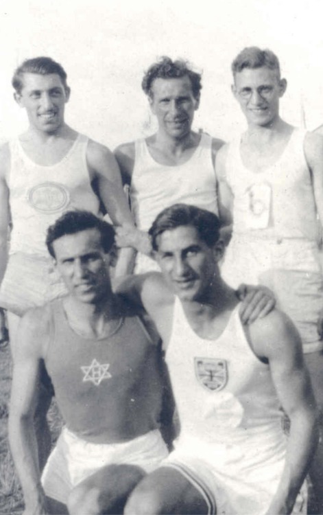 Bill Engel, a sprinter from Oshawa, Ontario, and others at the Maccabi Games in Prague, 1933via Onta