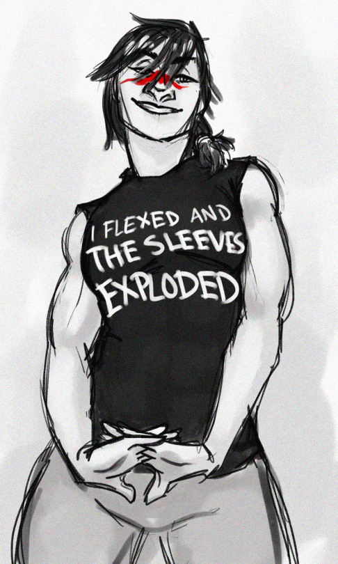 fcxmulders:  unidentifiedspoon:  fcxmulders:   please imagine hawke wearing this shirt   ask and ye shall receive  HOLY SHIT???????? 