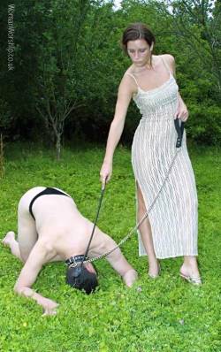 Taking the dog for a walk