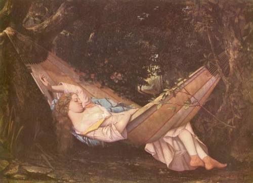 artist-courbet: The Hammock, 1844, Gustave CourbetMedium: oil,canvas