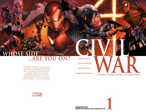 thebendisageofcomics:  Civil War by Steve McNiven, Dexter Vines and Morry Hollowell. 