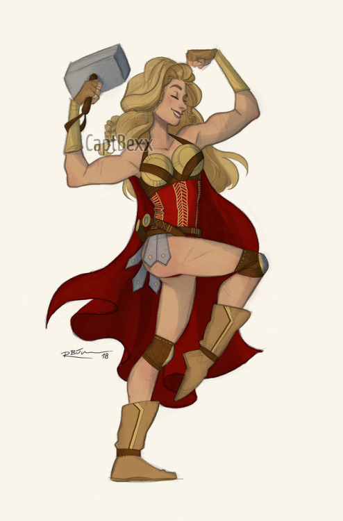 captbexx: Female Thor & Loki ^-^ Also on Society6 now! ;)ThorLoki Society6 | Ko-Fi | Instagram