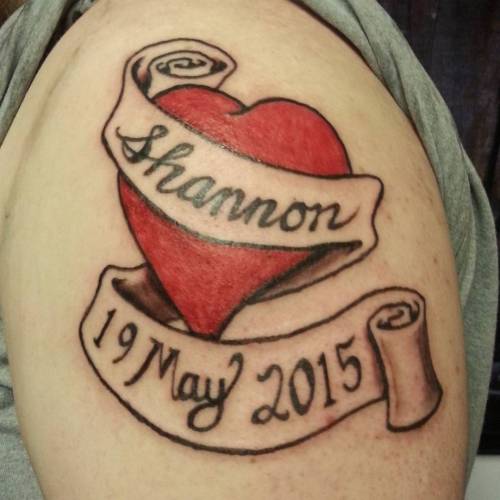 Heart and banner.  Thank you.  #tattoo #heart porn pictures