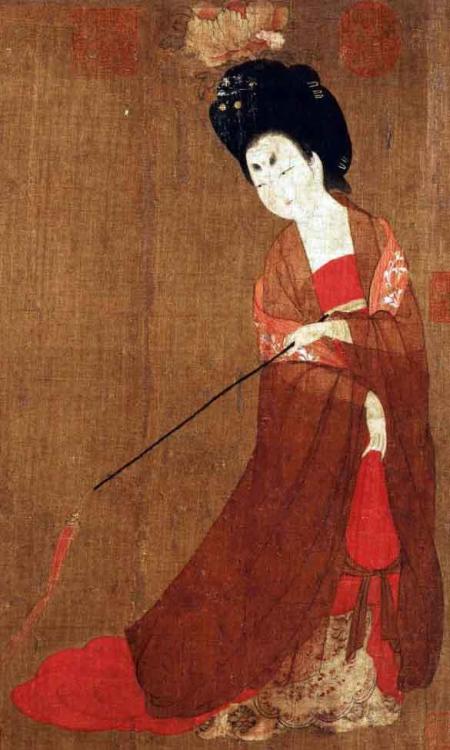 siumerghe:This painting called Ladies with Flower Pins 簪花仕女图 traditionally attributed tothe famous T