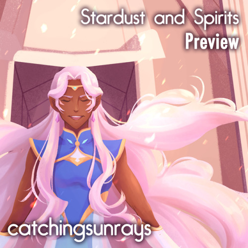 stardustandspiritszine:Preview image of @catchingsunraysart‘s piece for the Stardust and Spirits Zin