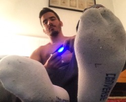 footguy1976:  They look so stinky!   Ps4sneakerhead on instagram. Follow him he&rsquo;s fucking hot! !