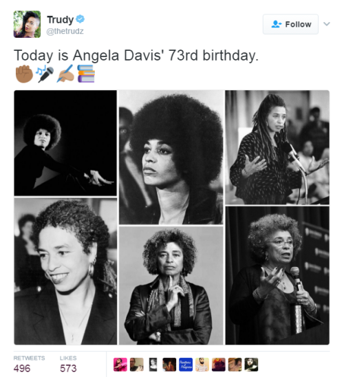 angelaslayvis:  destinyrush:  Angela Davis is one of the brightest feminists of the modern society, a former associate of the Black Panther Party and an outstanding fighter for the Black people’s and also prisoner rights. She is a great role model and