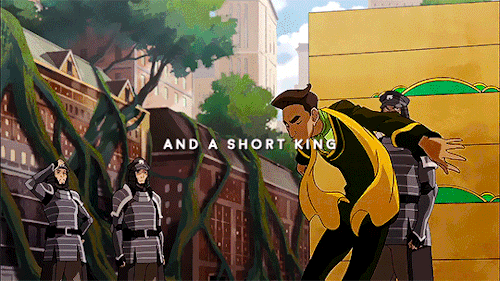 yuutta:insp. [Image description: Several gifs from The Legend of Korra. The first gif is text that s
