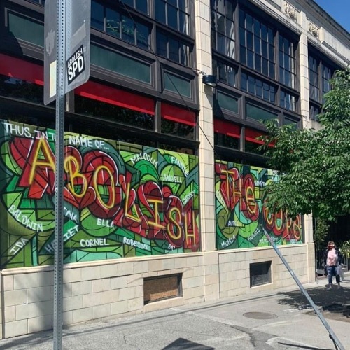 “Abolish the Cops” Mural in the Capitol Hill Autonomous Zone in Seattle, Washington