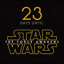 starwarscount:  23 days until #StarWars #TheForceAwakens