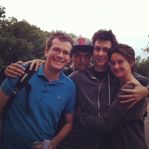 fishingboatproceeds:Reunited with the #tfiosmovie cast! (with Ansel Elgort, Nat Wolff, and Shailene 