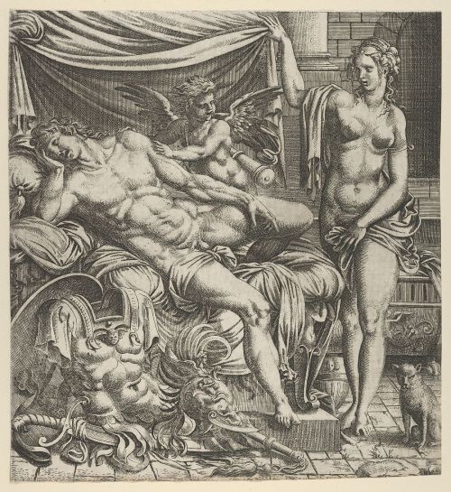 Venus Finding Mars Asleep by Léon Davent (1545)