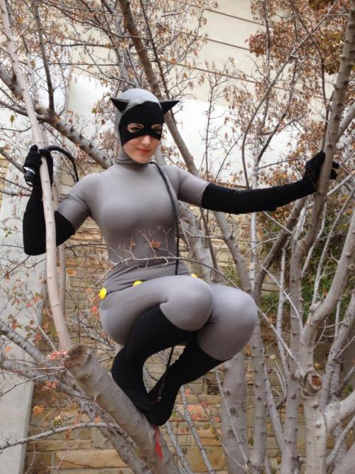 rebeckalahcosplay:  Selina Kyle  Catwoman  Batman the Animated Series These are the only photos of Catwoman I got on my iPhone thanks to my friend Robert. This cosplay is now retired after wearing it for a few hours at one convention lol however I will