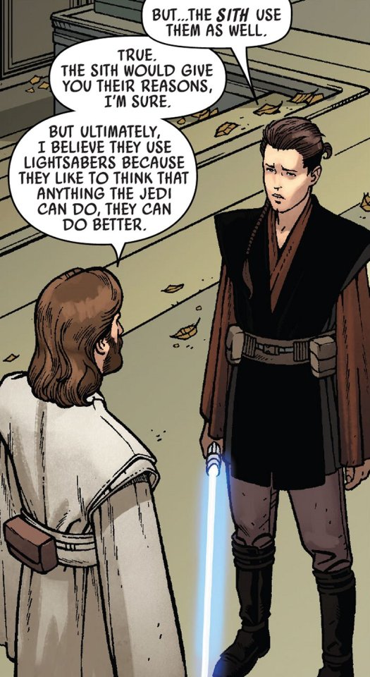 ABSOLUTELY FUCKING DYING AT OBI-WAN ROASTING THE SITH THE JEDI ONLY USE LIGHTSABERS BECAUSE OF WHAT IT