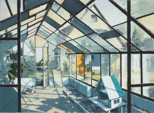 Sven Kroner (German, B. 1973), Gewchshaus [Glasshouse], 2015. Oil On Canvas, 160 X 220 Cm