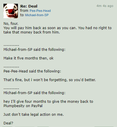 dreamingbiggest:  solitaryscribbles: fluffyfawxen:   fluffyfawxen:  Heads up- Toxic Commissioner alert So there’s a commissioner who goes by MichaelTanzer1991 (EDIT: his new DA is Michael-from-SP. Original account got banned) on DA and FA who comms