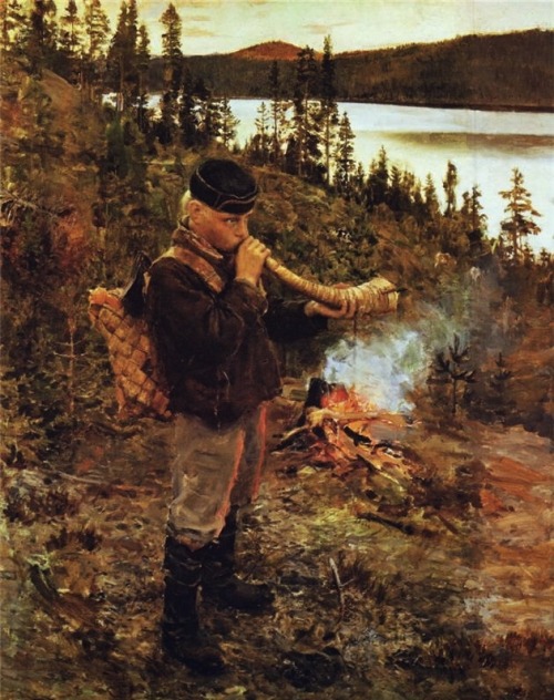artist-akseli-gallen-kallela: Shepherd Boy from Paanajärvi, 1892, Akseli Gallen-Kallela