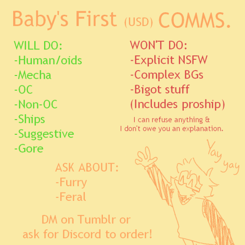 OPENING COMMISSIONS! YAY! (0/3)