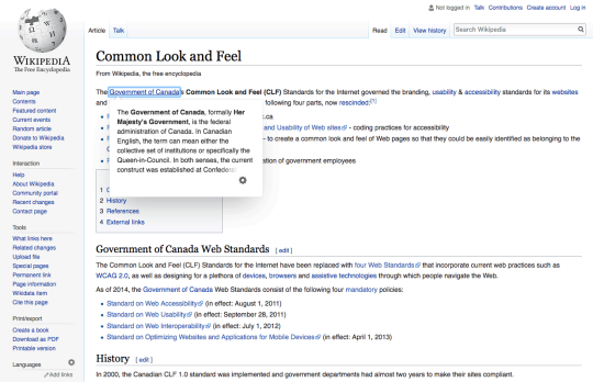 Wikipedia page for Common Look and Feel