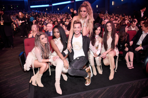 Fifth Harmony with Frankie Grande at the 2016 American Music Awards 