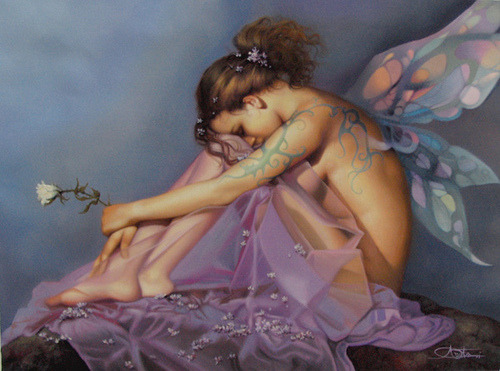 slow-deep-hard:  Arantza Sestayo • Traditional Arts, Painting Oil. Fairies, girls and flowers.