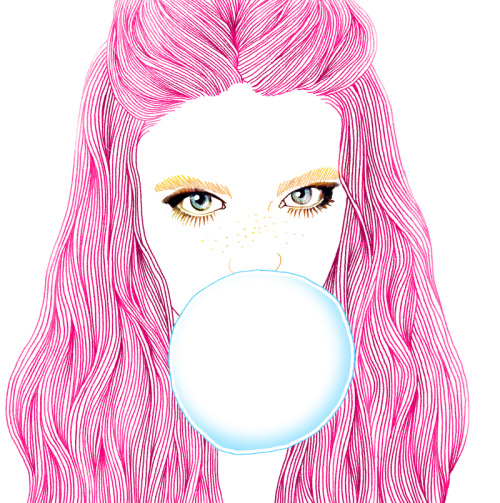 soulist-aurora:  Bubble Gum Girl by Hajin Bae 