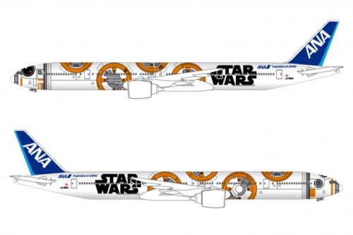 archatlas:  Boeing & ANA unveil R2-D2 Dreamliner Star Wars theme music played and Storm Troopers held guard as the hangar doors began to open. Within moments, a Boeing 787 “Dreamliner” painted with likeness of R2-D2 emerged to a cheering crowd