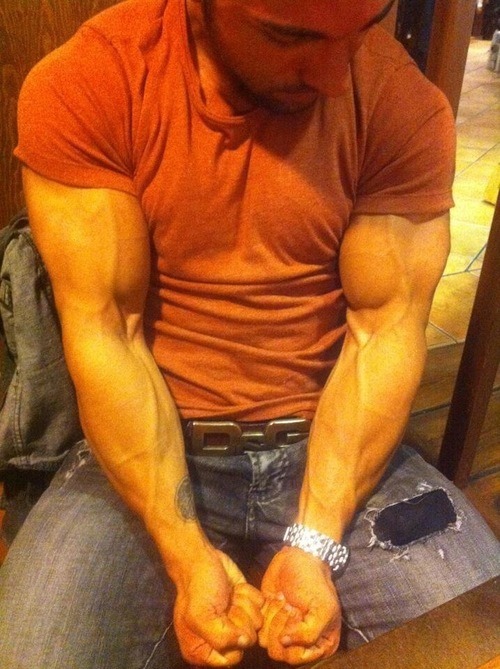 jhfic1:  Just sit there quietly and look at your arms for a bit.