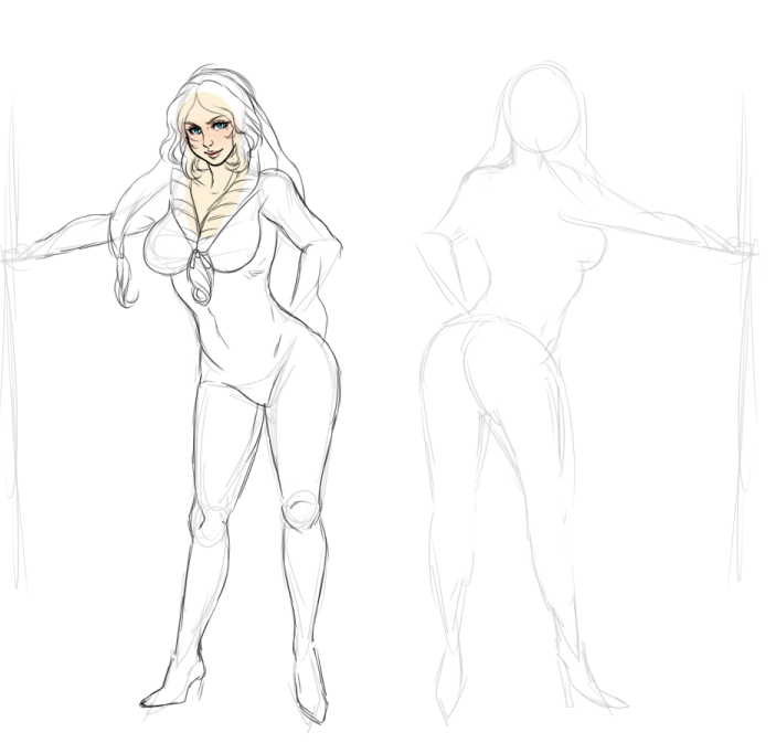 DAT FULL BODY WIP. Designing a skin for Aphrodite from SMITE. I know not a lot of