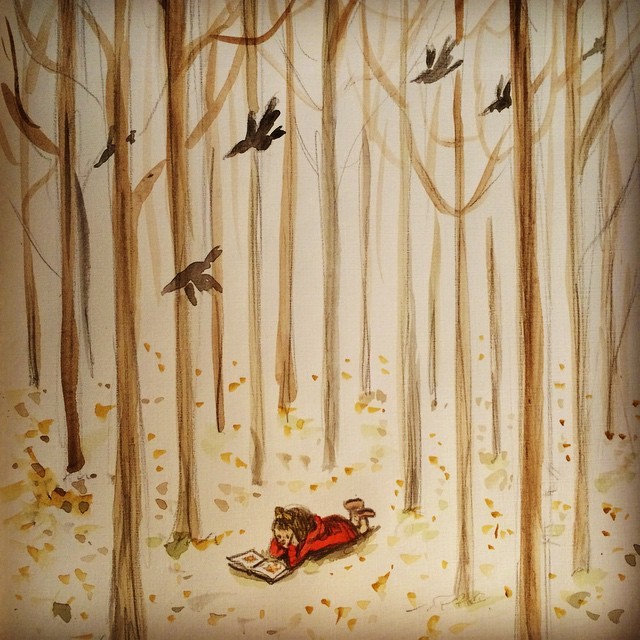 macanudodeliniers:  Proceso de la portada de “En el Bosque (Cuentos de hadas.)“